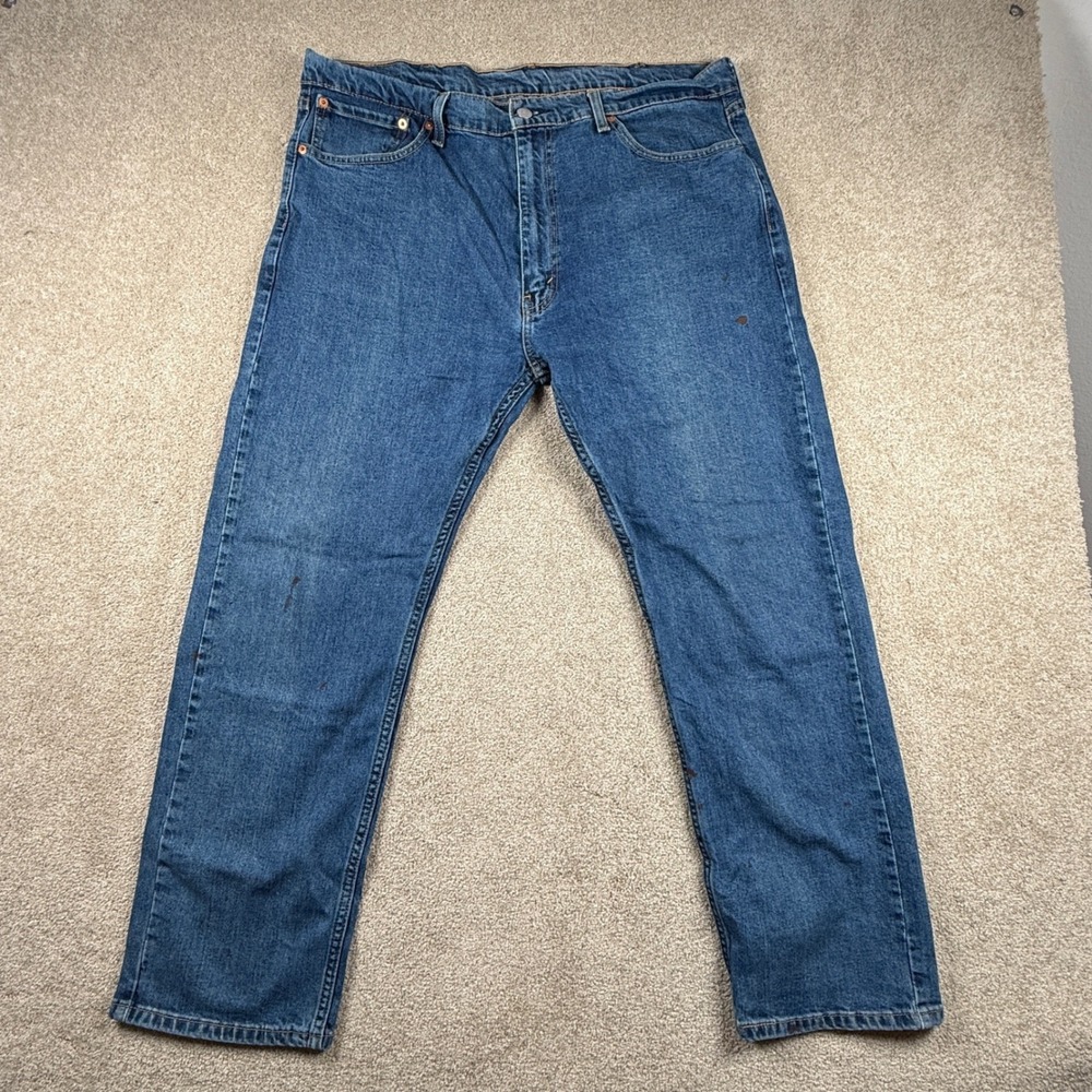 Levis 505 Regular Fit Jeans Mens 40x30 Blue Denim Straight Leg Pants 505-0216